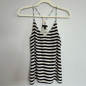 J. Crew Silk Carrie Cami Navy Blue White Striped Halter Camisole Women’s Size 0
